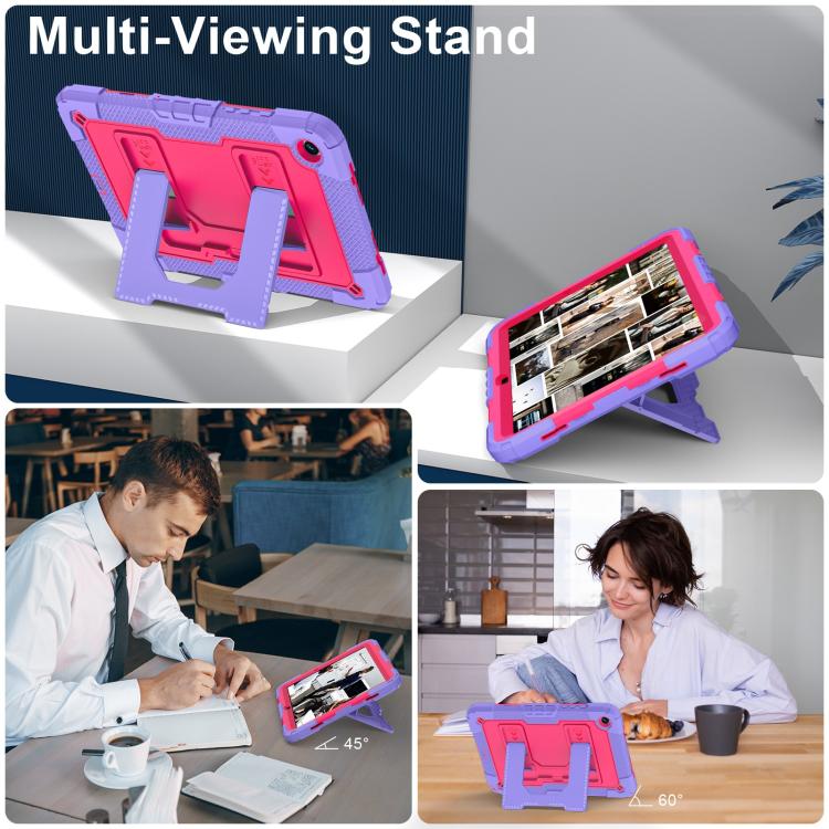 For Samsung Galaxy Tab A9+ Big Holder Silicone Hydric PC Tablet Case with Shoulder Strap