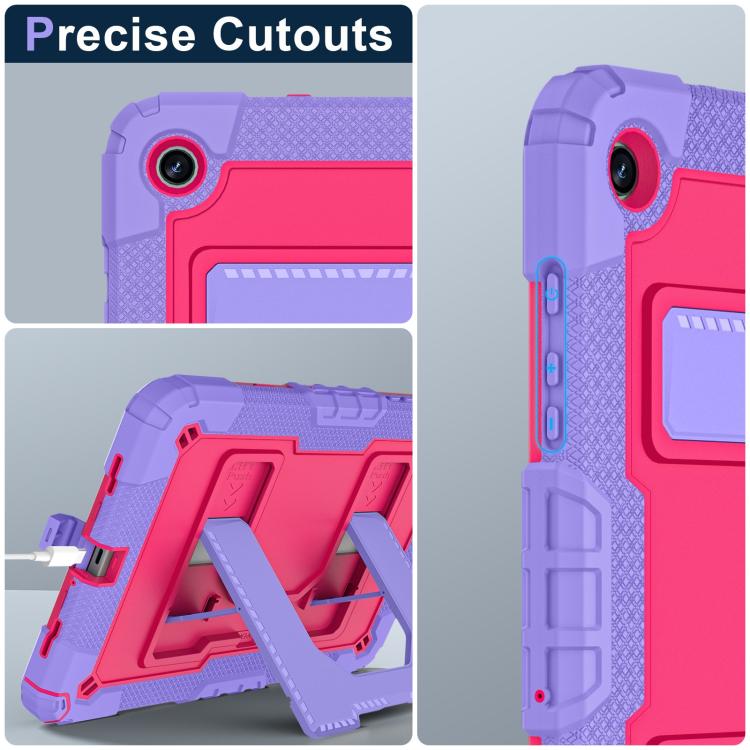 For Samsung Galaxy Tab A9+ Big Holder Silicone Hydric PC Tablet Case with Shoulder Strap