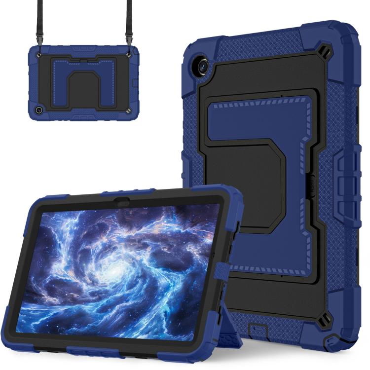 For Samsung Galaxy Tab A11+ Big Holder Silicone Hydric PC Tablet Case with Shoulder Strap