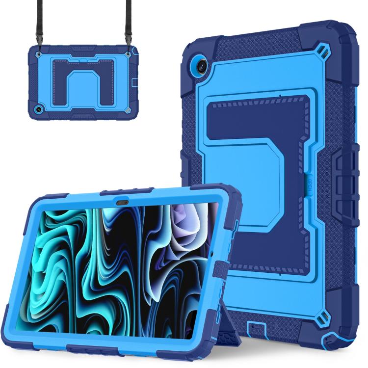 For Samsung Galaxy Tab A11+ Big Holder Silicone Hydric PC Tablet Case with Shoulder Strap