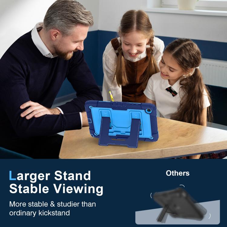 For Samsung Galaxy Tab A11+ Big Holder Silicone Hydric PC Tablet Case with Shoulder Strap
