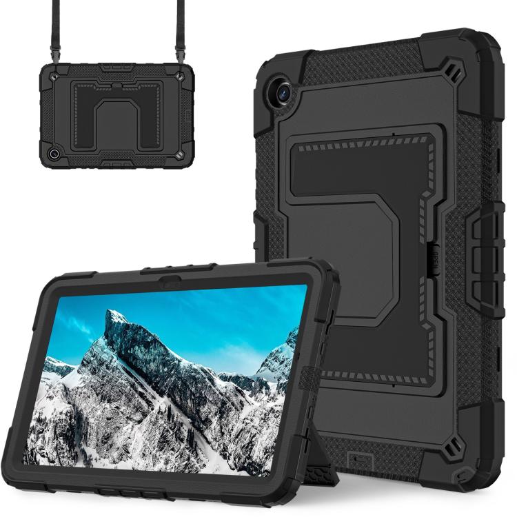 For Samsung Galaxy Tab A11+ Big Holder Silicone Hydric PC Tablet Case with Shoulder Strap