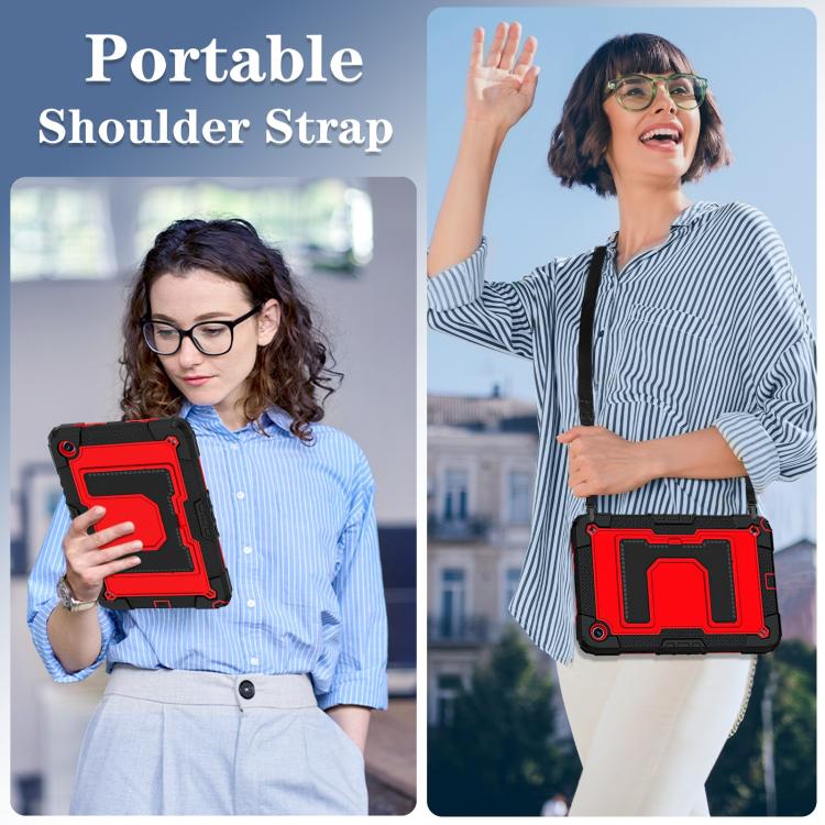 For Samsung Galaxy Tab A11+ Big Holder Silicone Hydric PC Tablet Case with Shoulder Strap