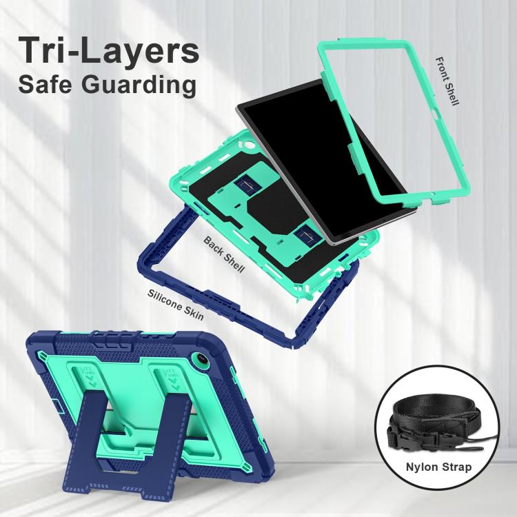 For Samsung Galaxy Tab A11+ Big Holder Silicone Hydric PC Tablet Case with Shoulder Strap