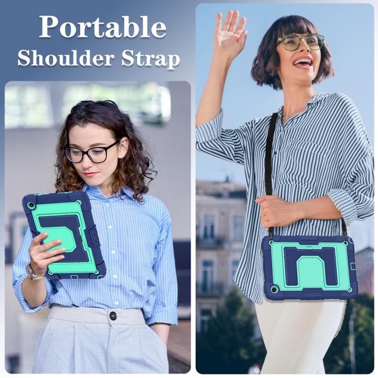 For Samsung Galaxy Tab A11+ Big Holder Silicone Hydric PC Tablet Case with Shoulder Strap