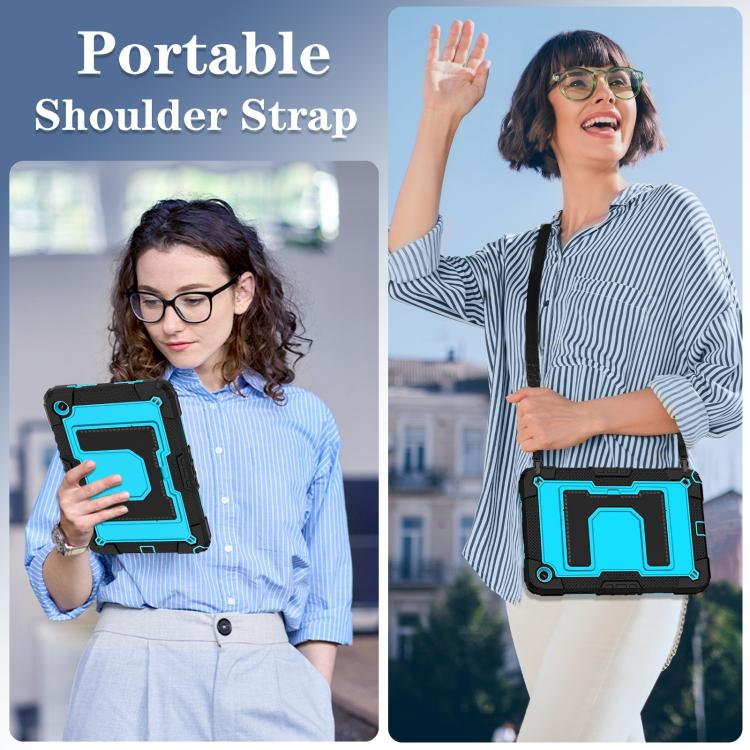 For Samsung Galaxy Tab A11+ Big Holder Silicone Hydric PC Tablet Case with Shoulder Strap