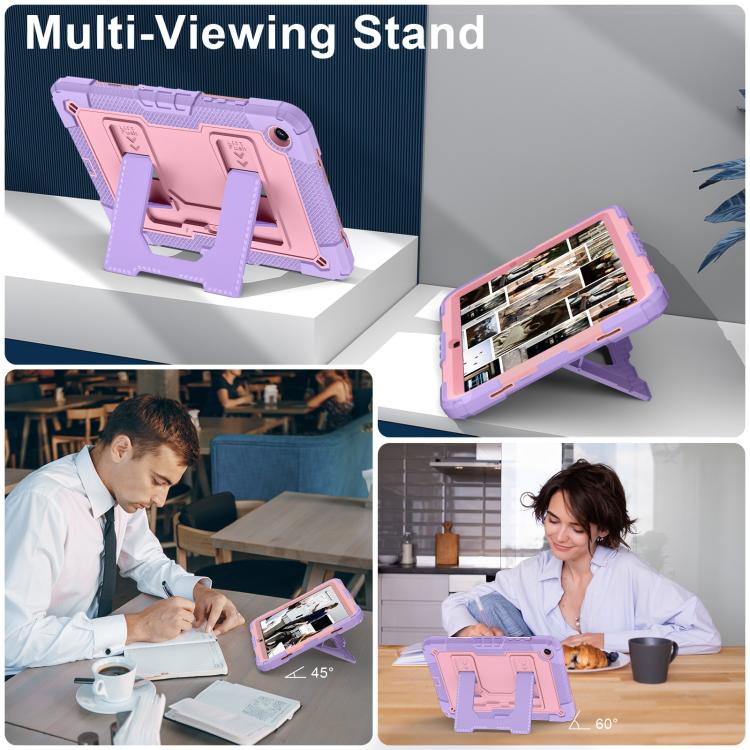 For Samsung Galaxy Tab A11+ Big Holder Silicone Hydric PC Tablet Case with Shoulder Strap
