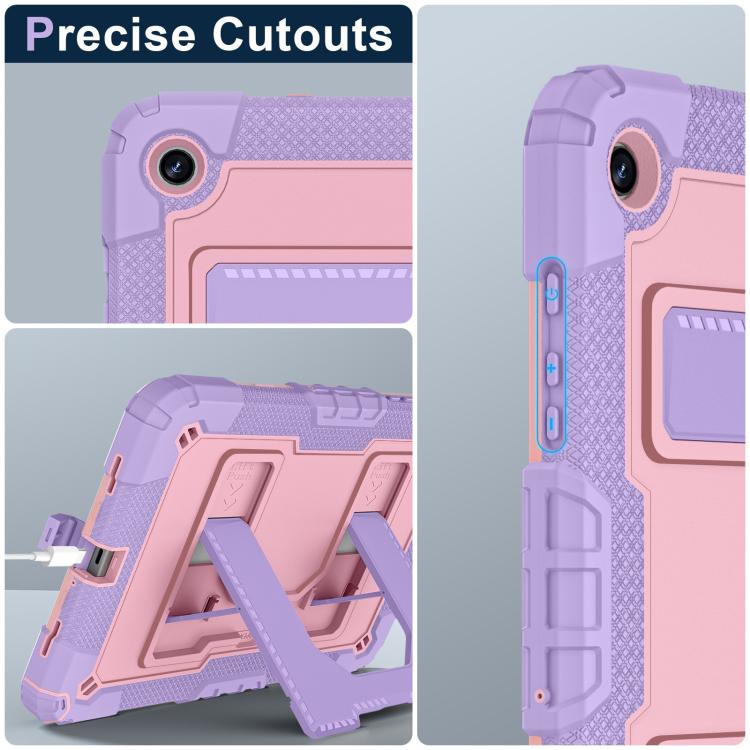 For Samsung Galaxy Tab A11+ Big Holder Silicone Hydric PC Tablet Case with Shoulder Strap