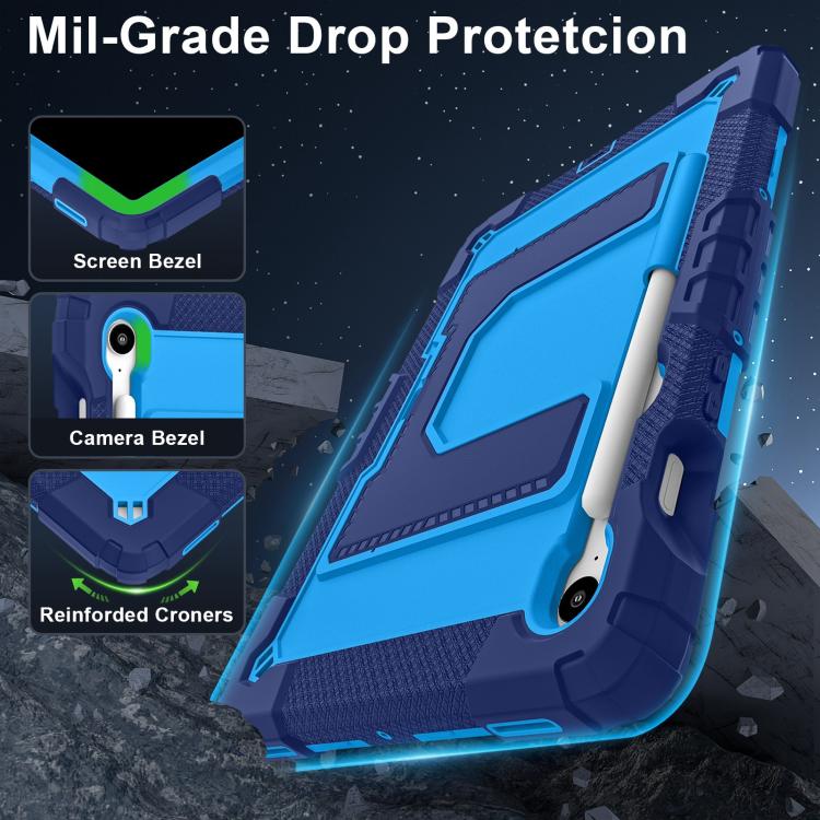 For Samsung Galaxy Tab S10 Lite / S10 FE Big Holder Silicone Hydric PC Tablet Case with Shoulder Strap