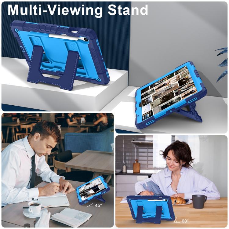 For Samsung Galaxy Tab S10 Lite / S10 FE Big Holder Silicone Hydric PC Tablet Case with Shoulder Strap