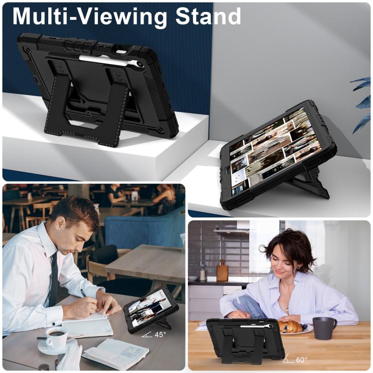 For Samsung Galaxy Tab S10 Lite / S10 FE Big Holder Silicone Hydric PC Tablet Case with Shoulder Strap