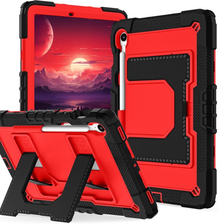 For Samsung Galaxy Tab S10 Lite / S10 FE Big Holder Silicone Hydric PC Tablet Case with Shoulder Strap