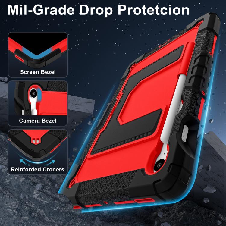 For Samsung Galaxy Tab S10 Lite / S10 FE Big Holder Silicone Hydric PC Tablet Case with Shoulder Strap