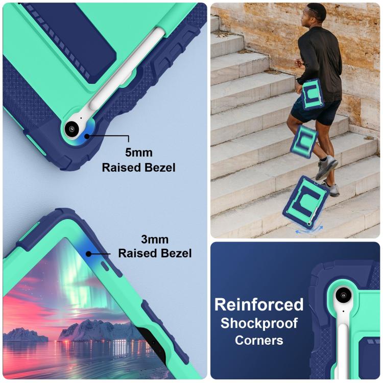 For Samsung Galaxy Tab S10 Lite / S10 FE Big Holder Silicone Hydric PC Tablet Case with Shoulder Strap