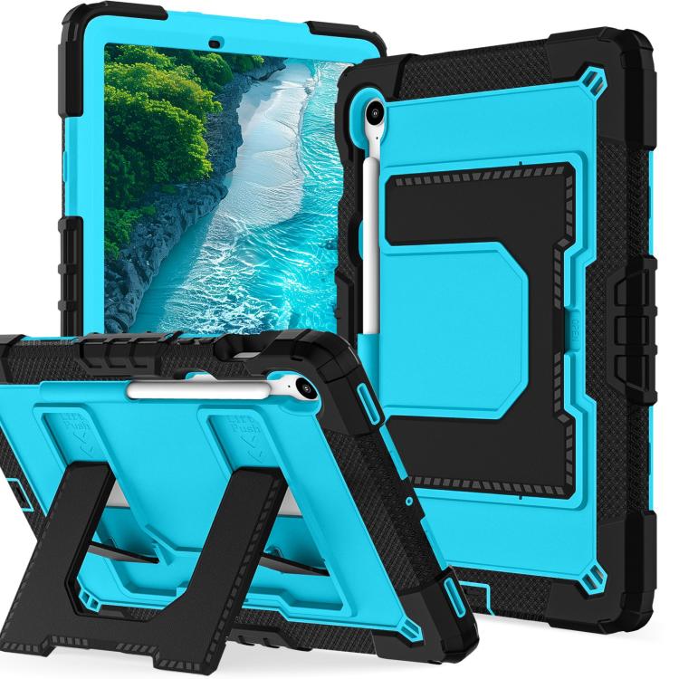 For Samsung Galaxy Tab S10 Lite / S10 FE Big Holder Silicone Hydric PC Tablet Case with Shoulder Strap