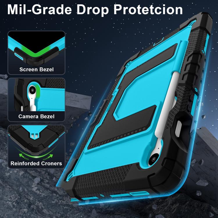 For Samsung Galaxy Tab S10 Lite / S10 FE Big Holder Silicone Hydric PC Tablet Case with Shoulder Strap