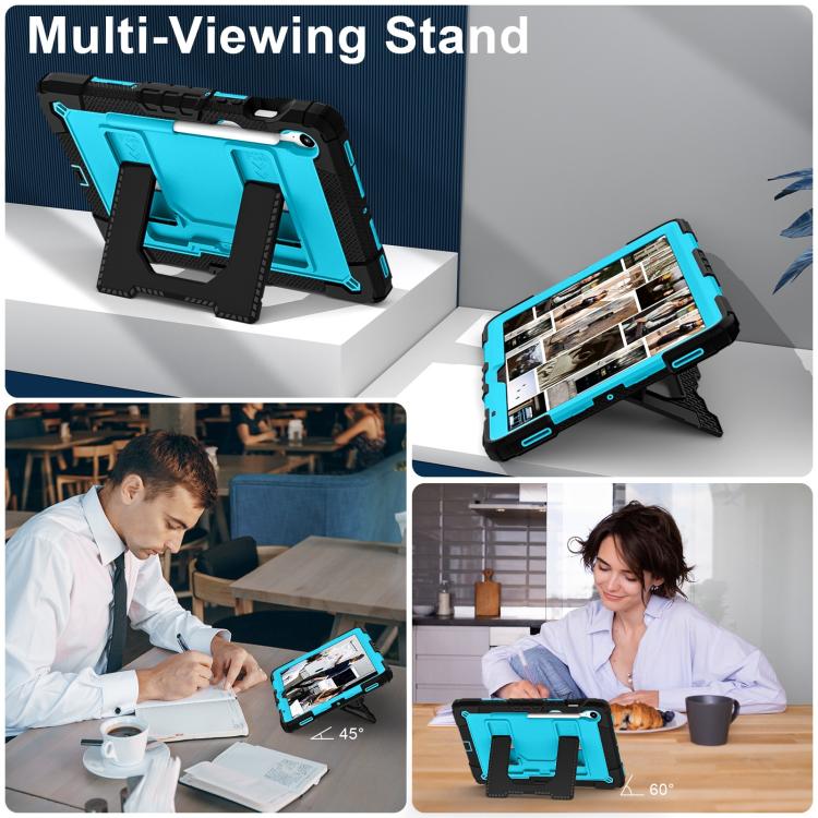 For Samsung Galaxy Tab S10 Lite / S10 FE Big Holder Silicone Hydric PC Tablet Case with Shoulder Strap