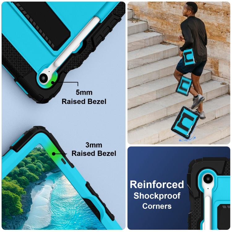 For Samsung Galaxy Tab S10 Lite / S10 FE Big Holder Silicone Hydric PC Tablet Case with Shoulder Strap