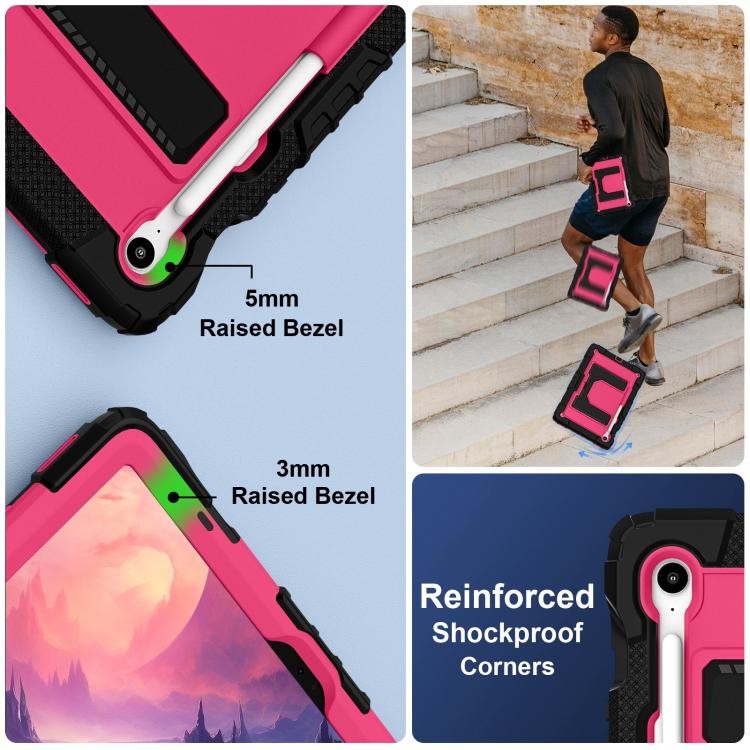 For Samsung Galaxy Tab S10 Lite / S10 FE Big Holder Silicone Hydric PC Tablet Case with Shoulder Strap