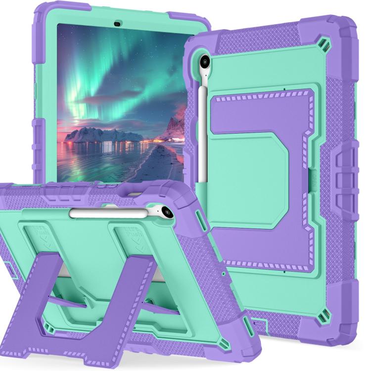 For Samsung Galaxy Tab S10 Lite / S10 FE Big Holder Silicone Hydric PC Tablet Case with Shoulder Strap