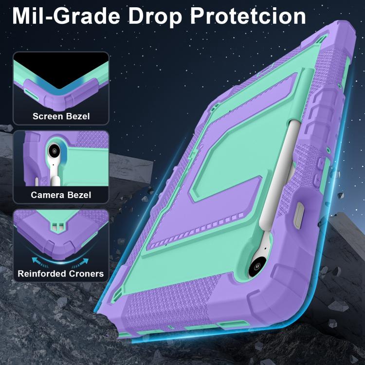 For Samsung Galaxy Tab S10 Lite / S10 FE Big Holder Silicone Hydric PC Tablet Case with Shoulder Strap