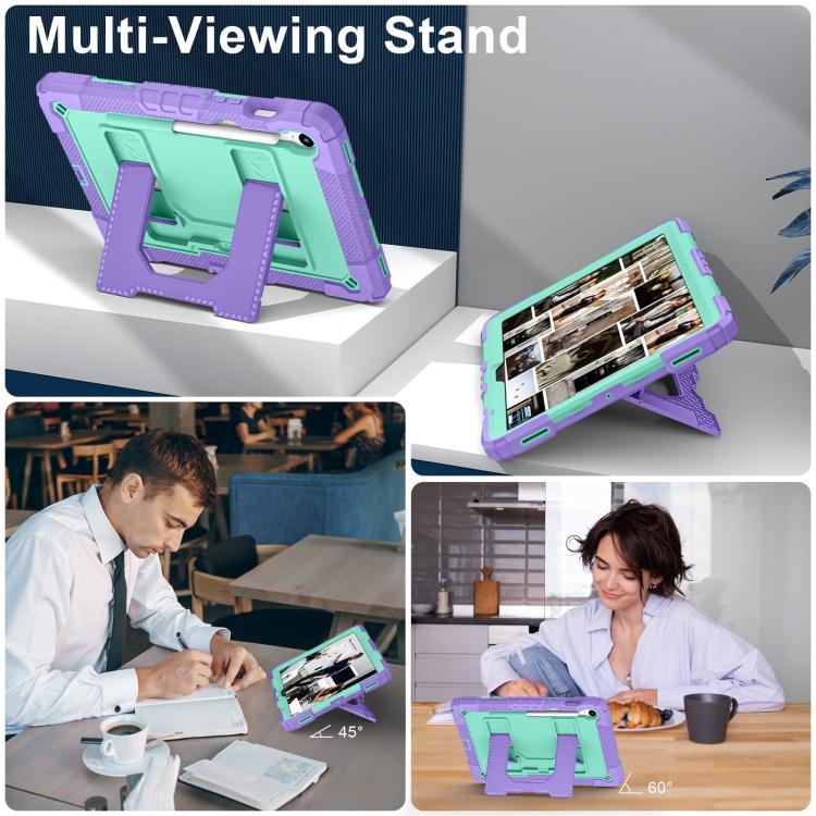 For Samsung Galaxy Tab S10 Lite / S10 FE Big Holder Silicone Hydric PC Tablet Case with Shoulder Strap