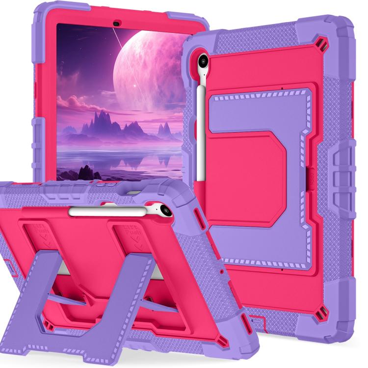 For Samsung Galaxy Tab S10 Lite / S10 FE Big Holder Silicone Hydric PC Tablet Case with Shoulder Strap