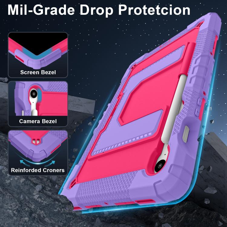 For Samsung Galaxy Tab S10 Lite / S10 FE Big Holder Silicone Hydric PC Tablet Case with Shoulder Strap