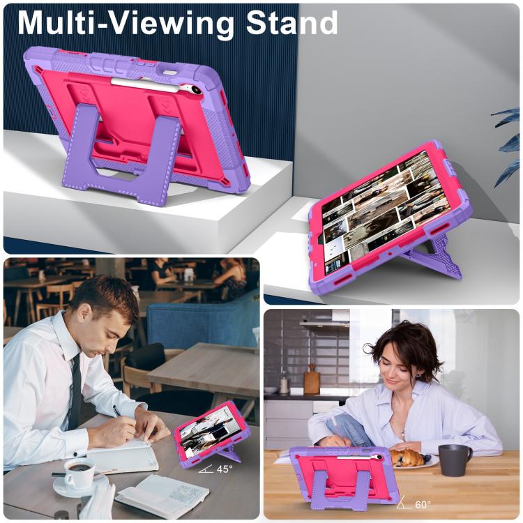 For Samsung Galaxy Tab S10 Lite / S10 FE Big Holder Silicone Hydric PC Tablet Case with Shoulder Strap
