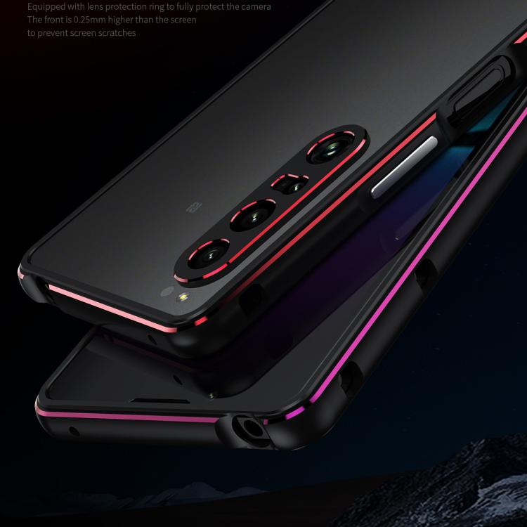 For Sony Xperia 1 VII Aurora Series Lens Protector + Metal Frame Phone Case