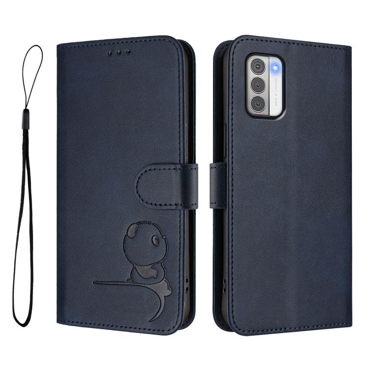 For Nokia G42 / G310 Litter Panda Embossing RFID Leather Phone Case with Lanyard