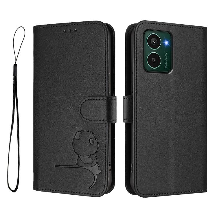 For HMD Pulse Pro / Pulse / Pulse+ Litter Panda Embossing RFID Leather Phone Case with Lanyard