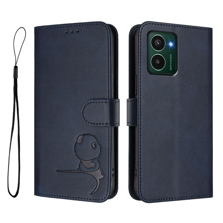 For HMD Pulse Pro / Pulse / Pulse+ Litter Panda Embossing RFID Leather Phone Case with Lanyard