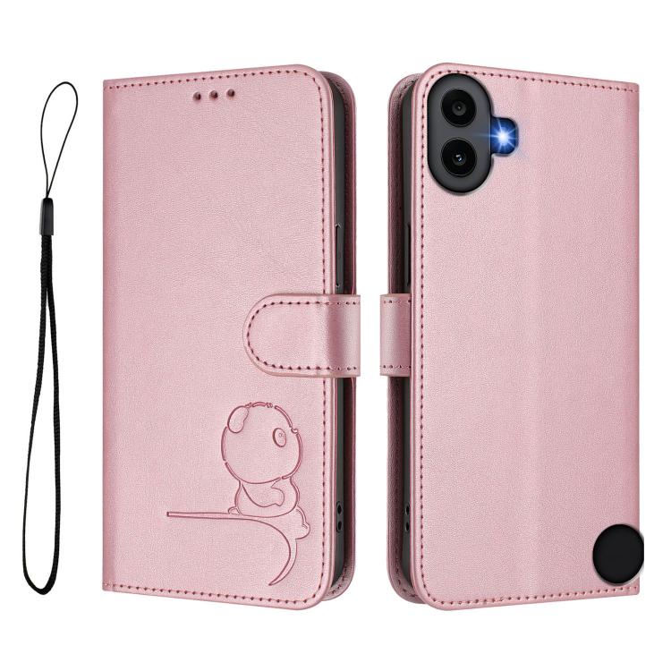 For Nothing CMF Phone 1 Litter Panda Embossing RFID Leather Phone Case with Lanyard