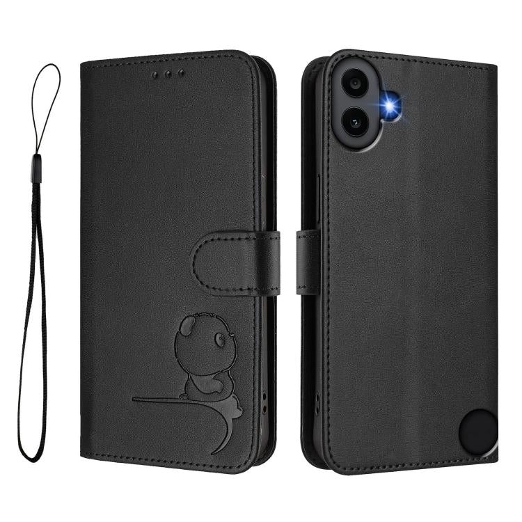 For Nothing CMF Phone 1 Litter Panda Embossing RFID Leather Phone Case with Lanyard