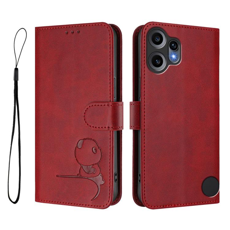 For Nothing CMF Phone 2 Pro Litter Panda Embossing RFID Leather Phone Case with Lanyard