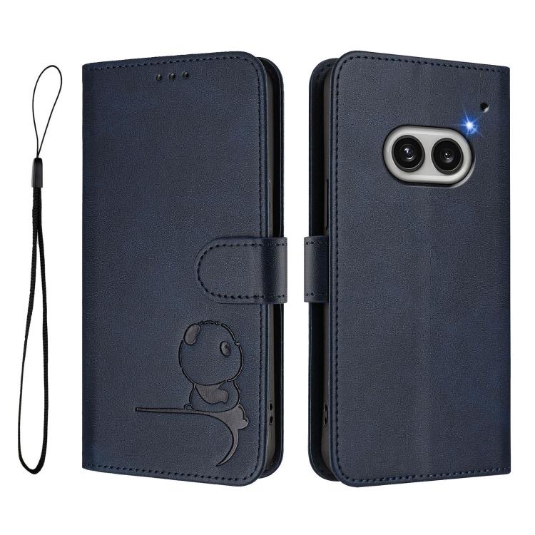 For Nothing Phone 2a Litter Panda Embossing RFID Leather Phone Case with Lanyard