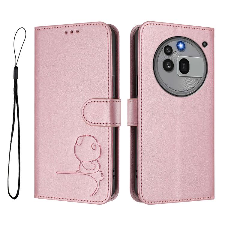 For Nothing Phone 3a Pro Litter Panda Embossing RFID Leather Phone Case with Lanyard