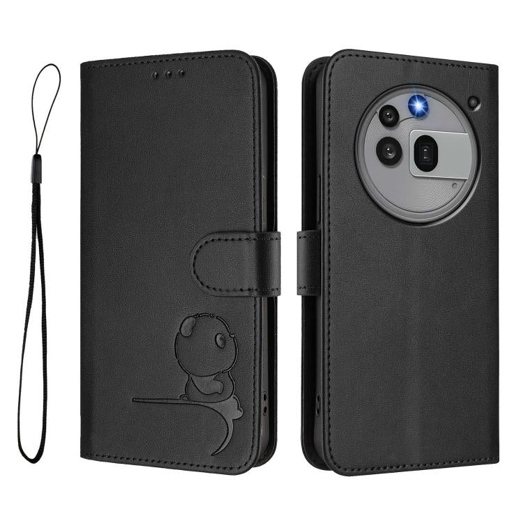 For Nothing Phone 3a Pro Litter Panda Embossing RFID Leather Phone Case with Lanyard