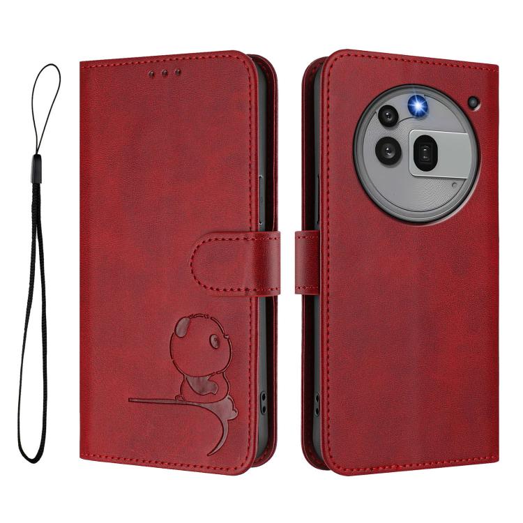 For Nothing Phone 3a Pro Litter Panda Embossing RFID Leather Phone Case with Lanyard
