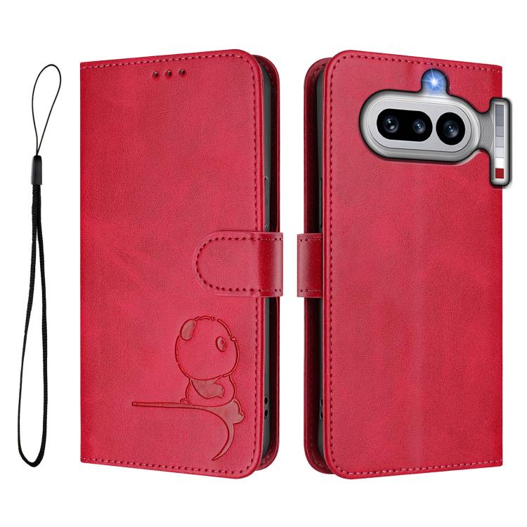 For Nothing Phone 4a Litter Panda Embossing RFID Leather Phone Case with Lanyard