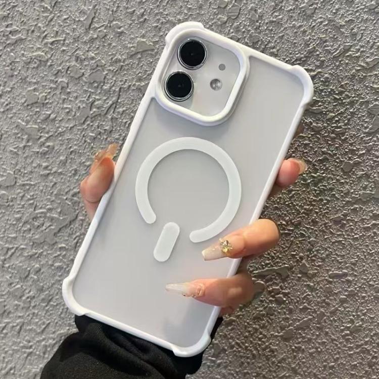 For iPhone 11 Semi-transparent Skin Feel Frosted MagSafe Phone Case