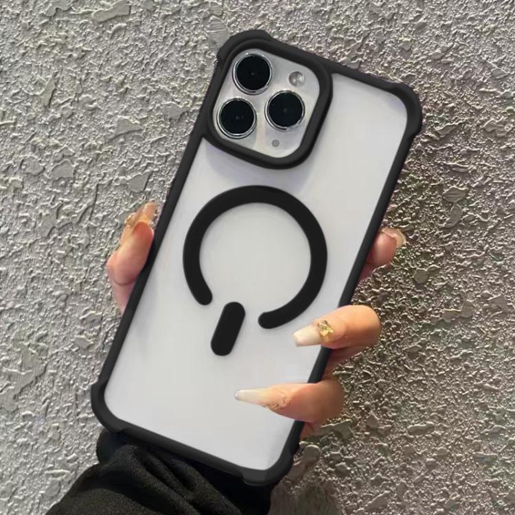 For iPhone 11 Pro Max Semi-transparent Skin Feel Frosted MagSafe Phone Case