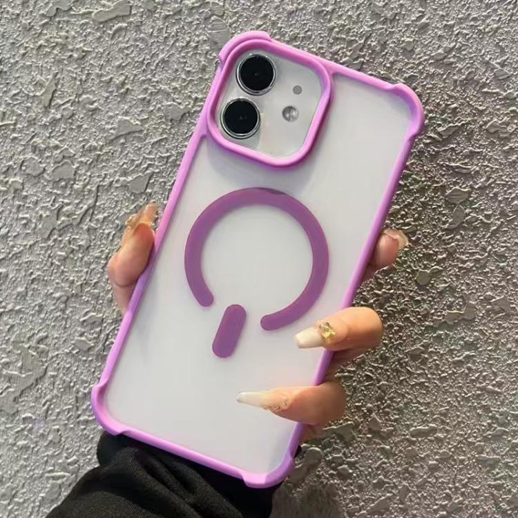 For iPhone 12 Semi-transparent Skin Feel Frosted MagSafe Phone Case
