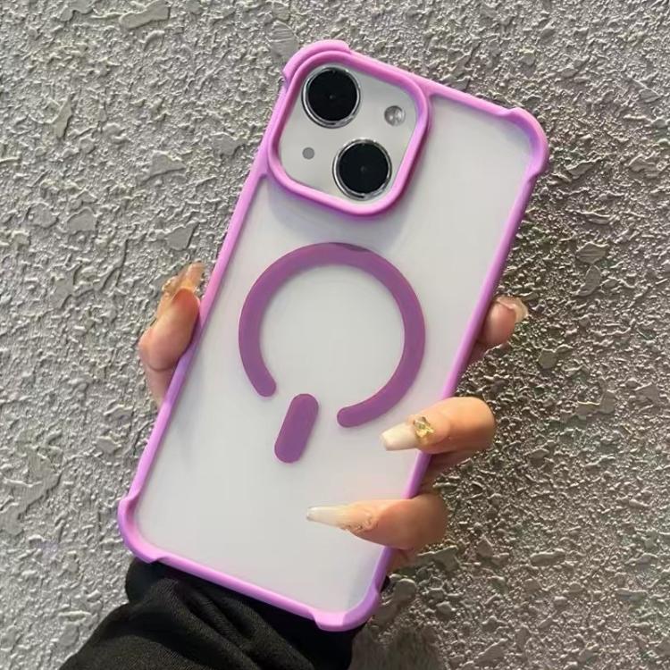 For iPhone 13 Semi-transparent Skin Feel Frosted MagSafe Phone Case