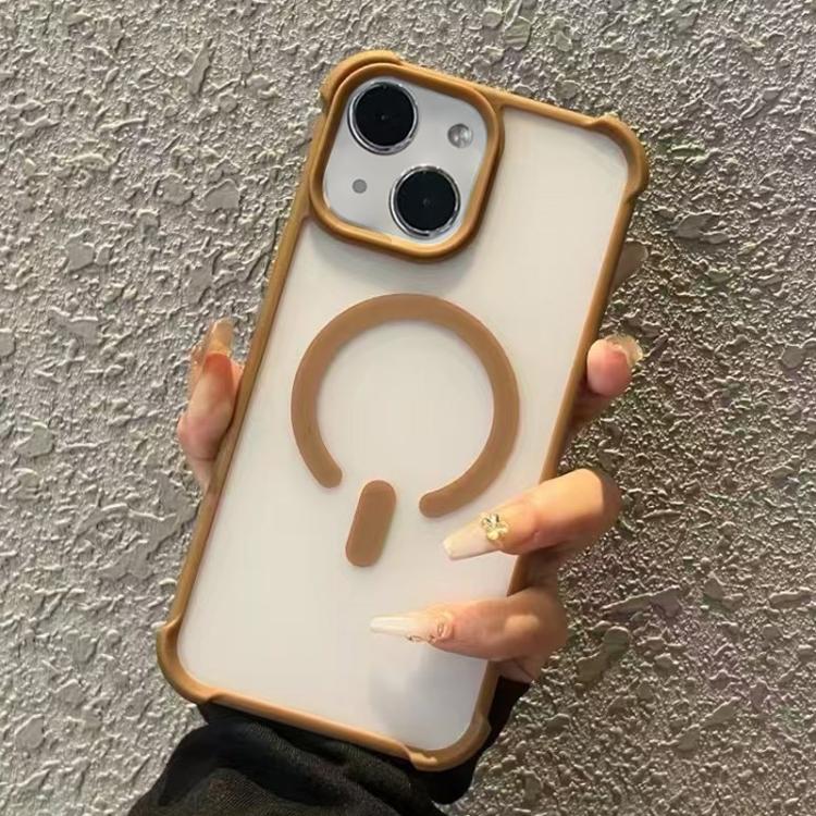 For iPhone 14 Semi-transparent Skin Feel Frosted MagSafe Phone Case