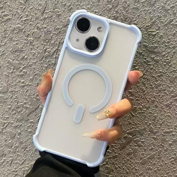 For iPhone 14 Semi-transparent Skin Feel Frosted MagSafe Phone Case