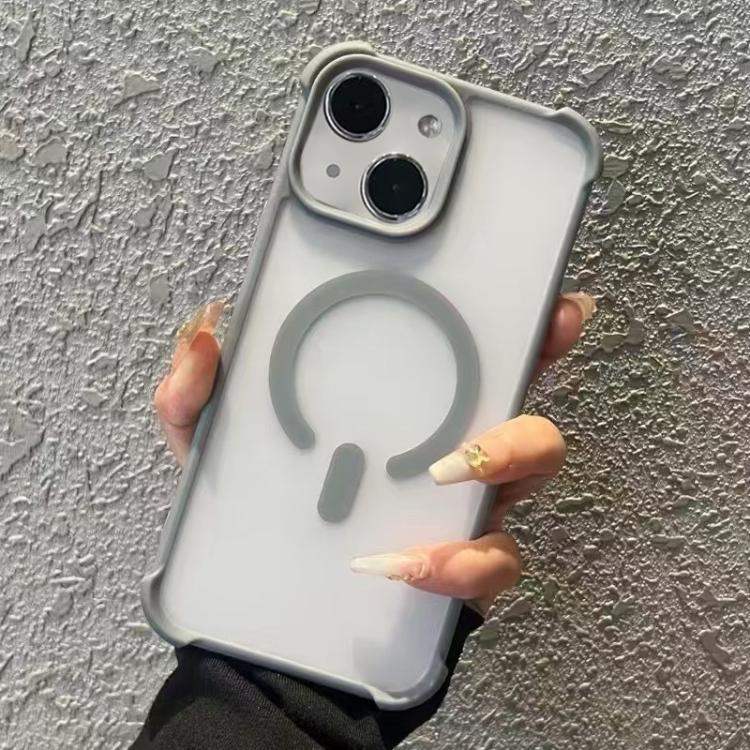 For iPhone 15 Plus Semi-transparent Skin Feel Frosted MagSafe Phone Case