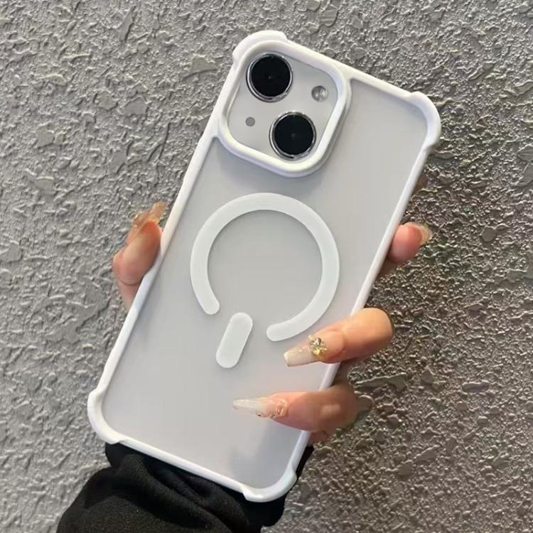 For iPhone 15 Plus Semi-transparent Skin Feel Frosted MagSafe Phone Case
