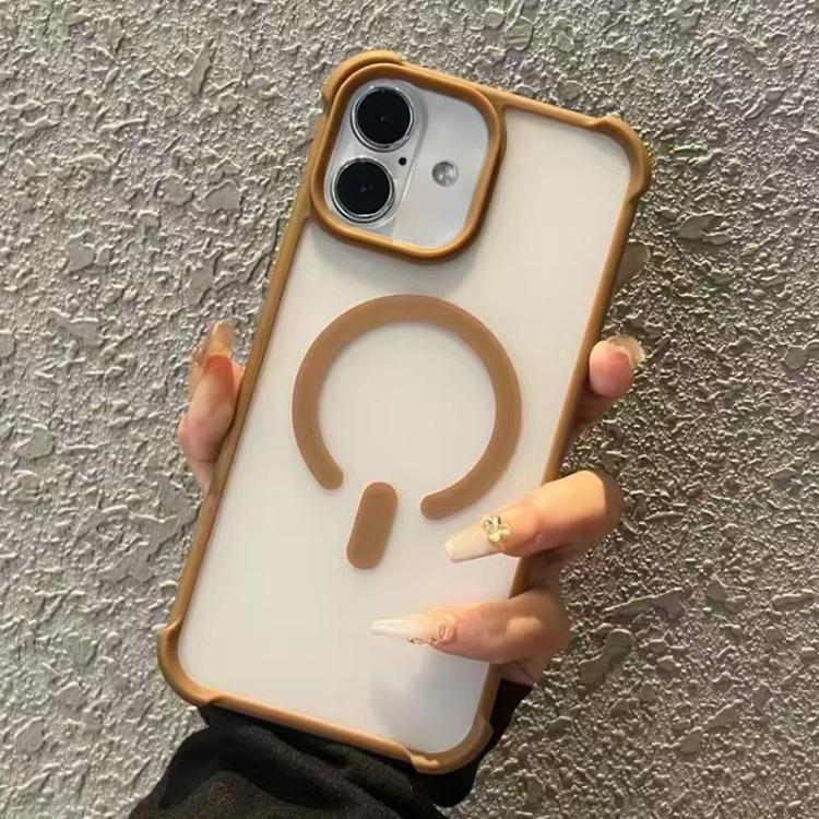 For iPhone 16 Semi-transparent Skin Feel Frosted MagSafe Phone Case